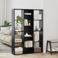 vidaXL Raumteiler Schwarz Eichen-Optik 100 x 24 x 140 cm Holzwerkstoff