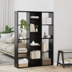 vidaXL Raumteiler Schwarz Eichen-Optik 100 x 24 x 140 cm Holzwerkstoff