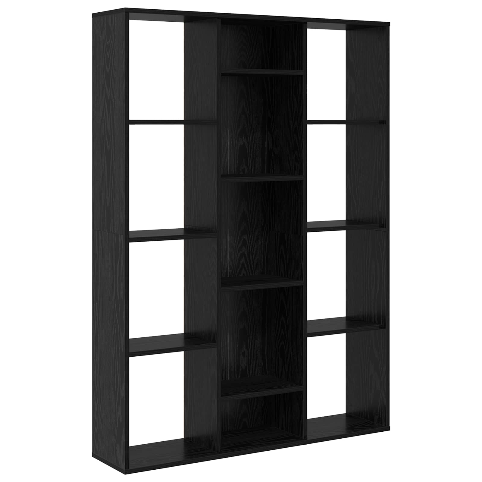 vidaXL Raumteiler Schwarz Eichen-Optik 100 x 24 x 140 cm Holzwerkstoff