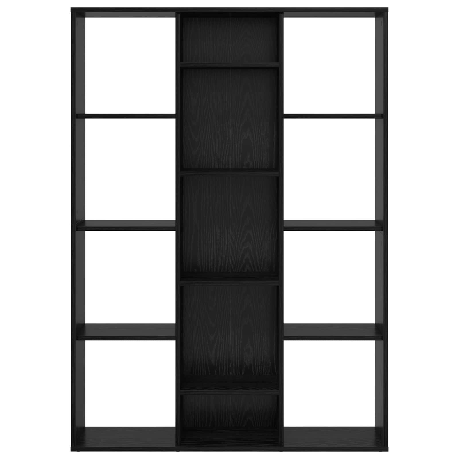 vidaXL Raumteiler Schwarz Eichen-Optik 100 x 24 x 140 cm Holzwerkstoff