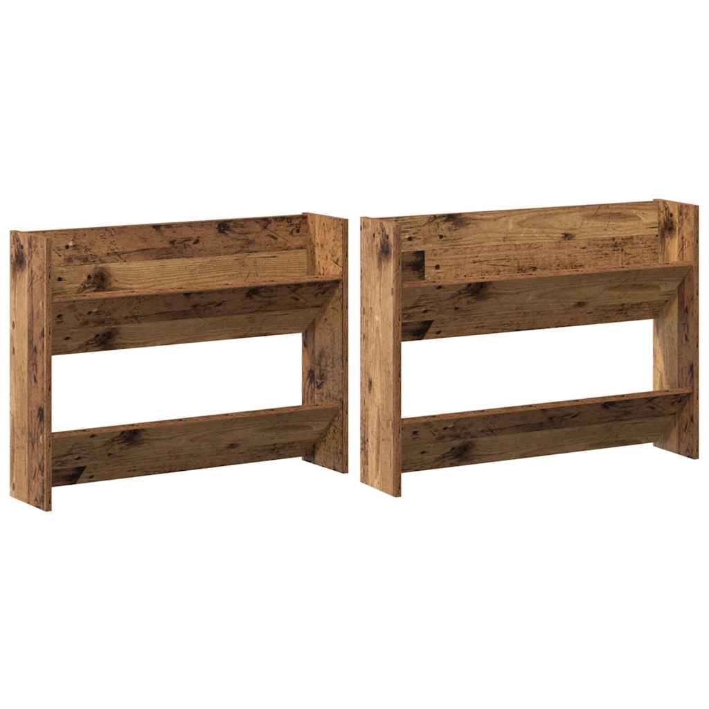 vidaXL Schuhschrank 2 pcs Altholz 80 x 18 x 60 cm Holzwerkstoff