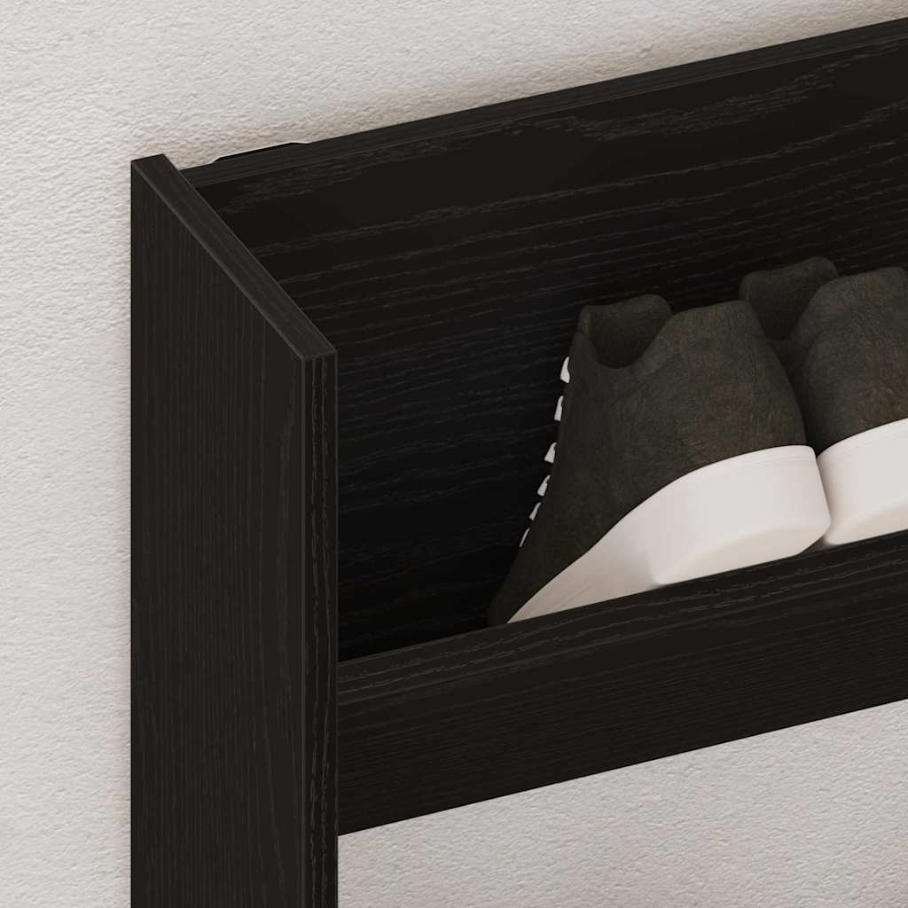 vidaXL Schuhschrank Schwarz Eichen-Optik 82 x 18 x 60 cm Holzwerkstoff
