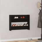 vidaXL Schuhschrank Schwarz Eichen-Optik 82 x 18 x 60 cm Holzwerkstoff