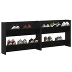 vidaXL Schuhschrank 2 pcs Schwarz Eichen-Optik 83 x 18 x 60 cm