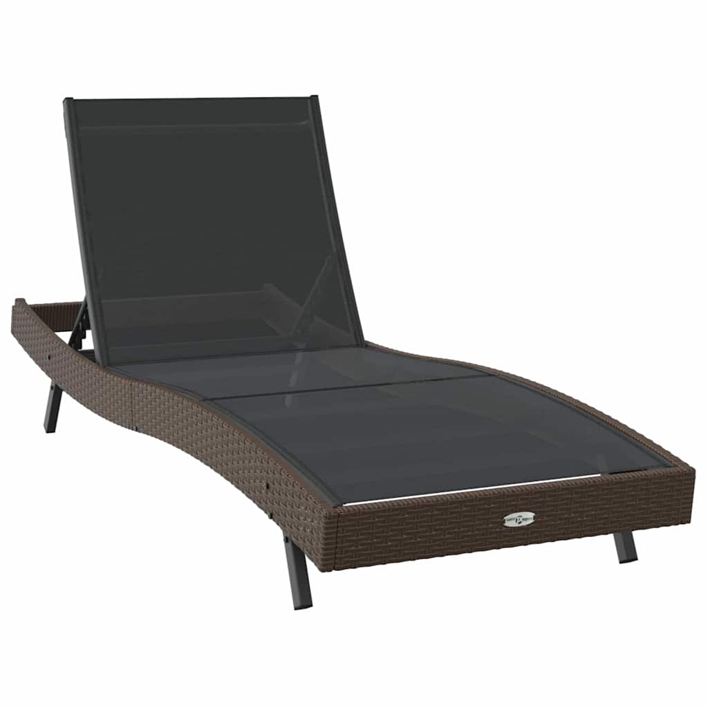 vidaXL Sonnenliege 3 pcs Braun 197 x 70 x 82 cm Poly-Rattan