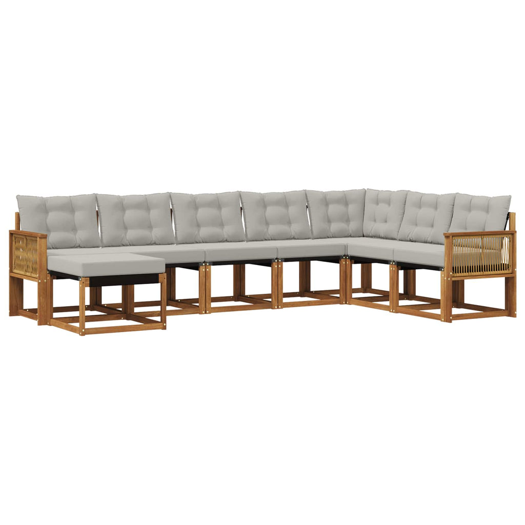 vidaXL Outdoor-Sofagarnitur 8 pcs Natürlich und Hellgrau