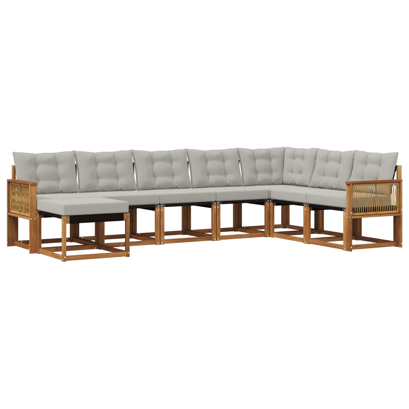 vidaXL Outdoor-Sofagarnitur 8 pcs Natürlich und Hellgrau