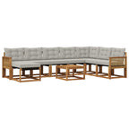 vidaXL Outdoor-Sofagarnitur 9 pcs Natürlich und Hellgrau