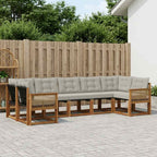 vidaXL Outdoor-Sofagarnitur 7 pcs Natürlich und Hellgrau