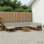 vidaXL Outdoor-Sofagarnitur 9 pcs Natürlich und Hellgrau