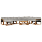vidaXL Outdoor-Sofagarnitur 9 pcs Natürlich und Hellgrau