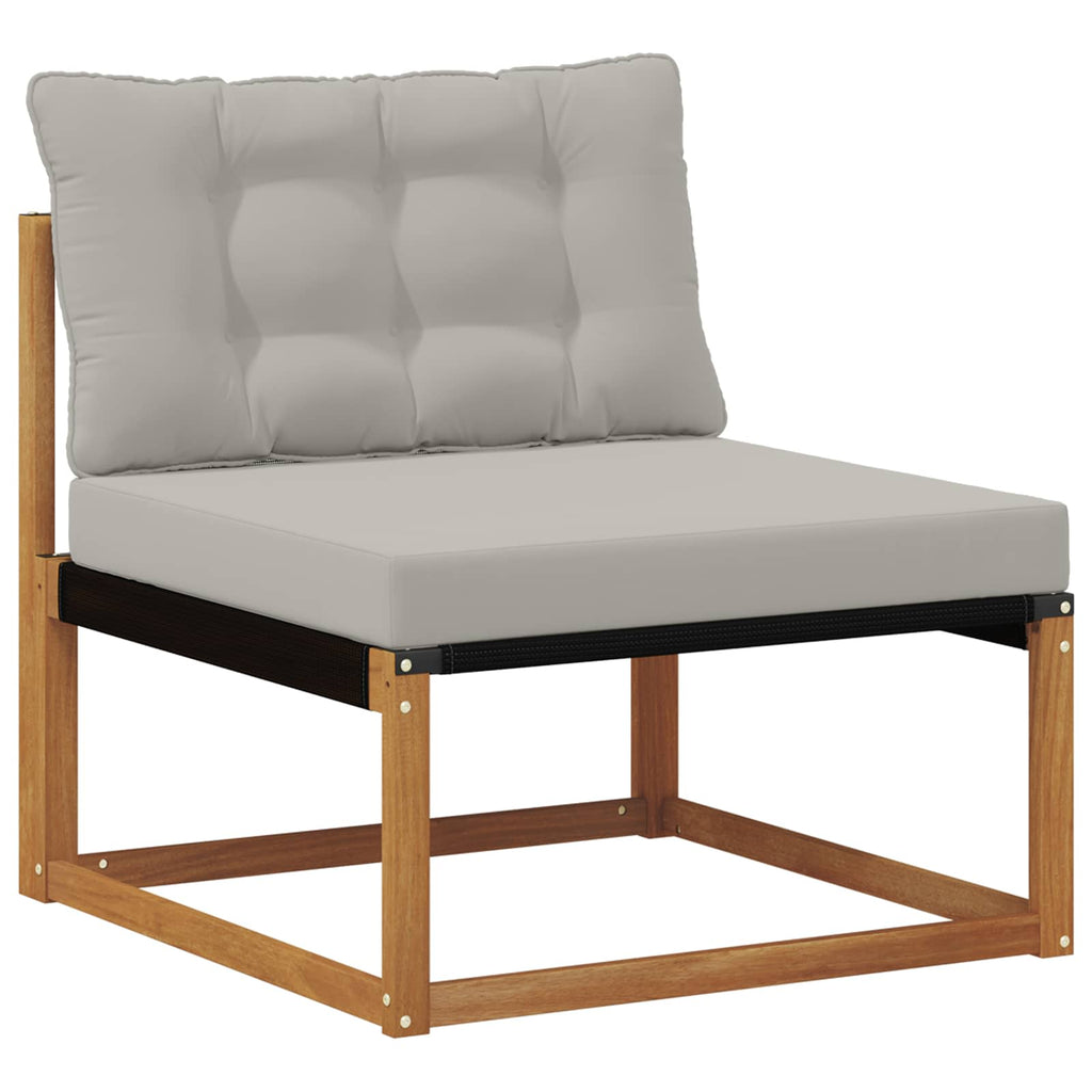 vidaXL Outdoor-Sofagarnitur 9 pcs Natürlich und Hellgrau