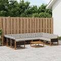vidaXL Outdoor-Sofagarnitur mit Kissen 10 pcs Natürlich und Hellgrau