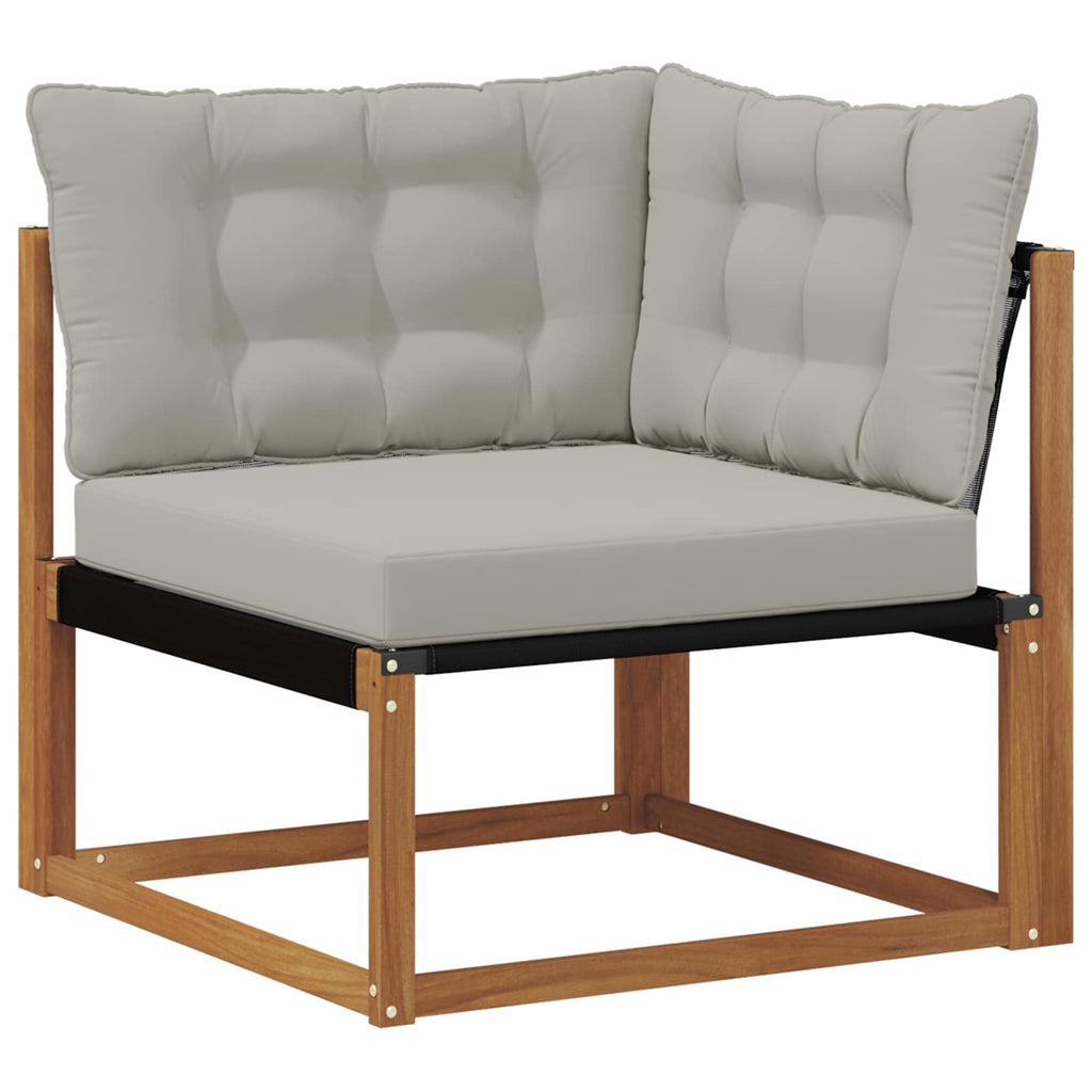 vidaXL Outdoor-Sofagarnitur mit Kissen 10 pcs Natürlich und Hellgrau