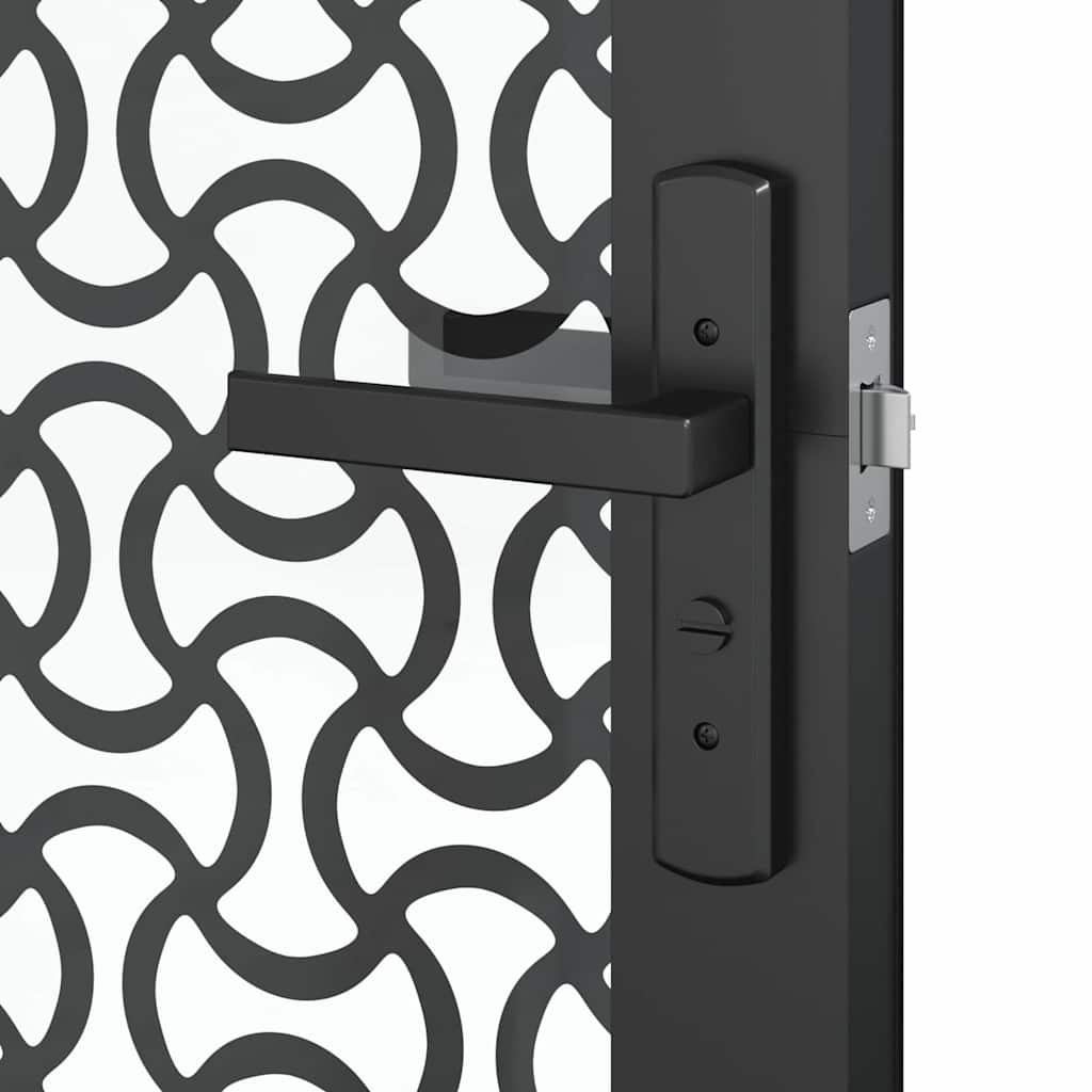 vidaXL Glastür Schwarz 76 x 3,5 x 201,5 cm Aluminium