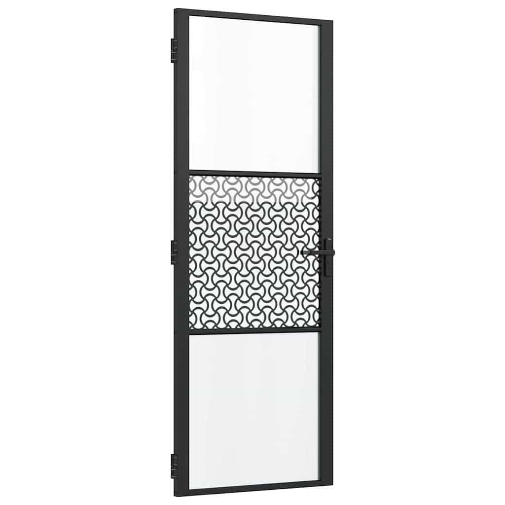 vidaXL Glastür Schwarz 76 x 3,5 x 201,5 cm Aluminium