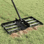 vidaXL Gartenrechen Schwarz 45 x 25 x 200 cm Pulverbeschichteter Stahl