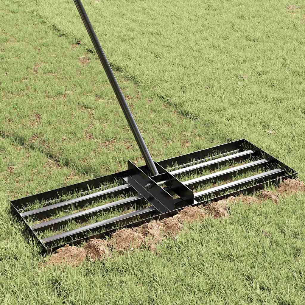 vidaXL Ersatzkopf für Gartenrechen Schwarz Pulverbeschichteter Stahl