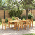 vidaXL Garten Essgruppe 7 pcs Braun Massivholz Teak