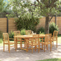 vidaXL Garten-Essgruppe 7 Stk. Braun Massives Teakholz