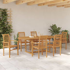 vidaXL Garten-Essgruppe 7 Stk. Braun Massives Teakholz