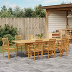 vidaXL Garten Essgruppe 9 pcs Braun Massivholz Teak