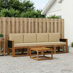 vidaXL Outdoor-Sofagarnitur mit Kissen 4 pcs Natur