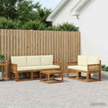 vidaXL Outdoor-Sofagarnitur 6 pcs Natur und Creme Polyester