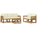 vidaXL Outdoor-Sofagarnitur 6 pcs Natur und Creme Polyester