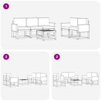 vidaXL Outdoor-Sofagarnitur 6 pcs Natürlich und Hellgrau Polyester