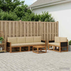 vidaXL Outdoor-Sofagarnitur mit Kissen 6 pcs Natur