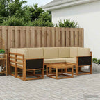 vidaXL Outdoor-Sofagarnitur mit Kissen 5 pcs Natur