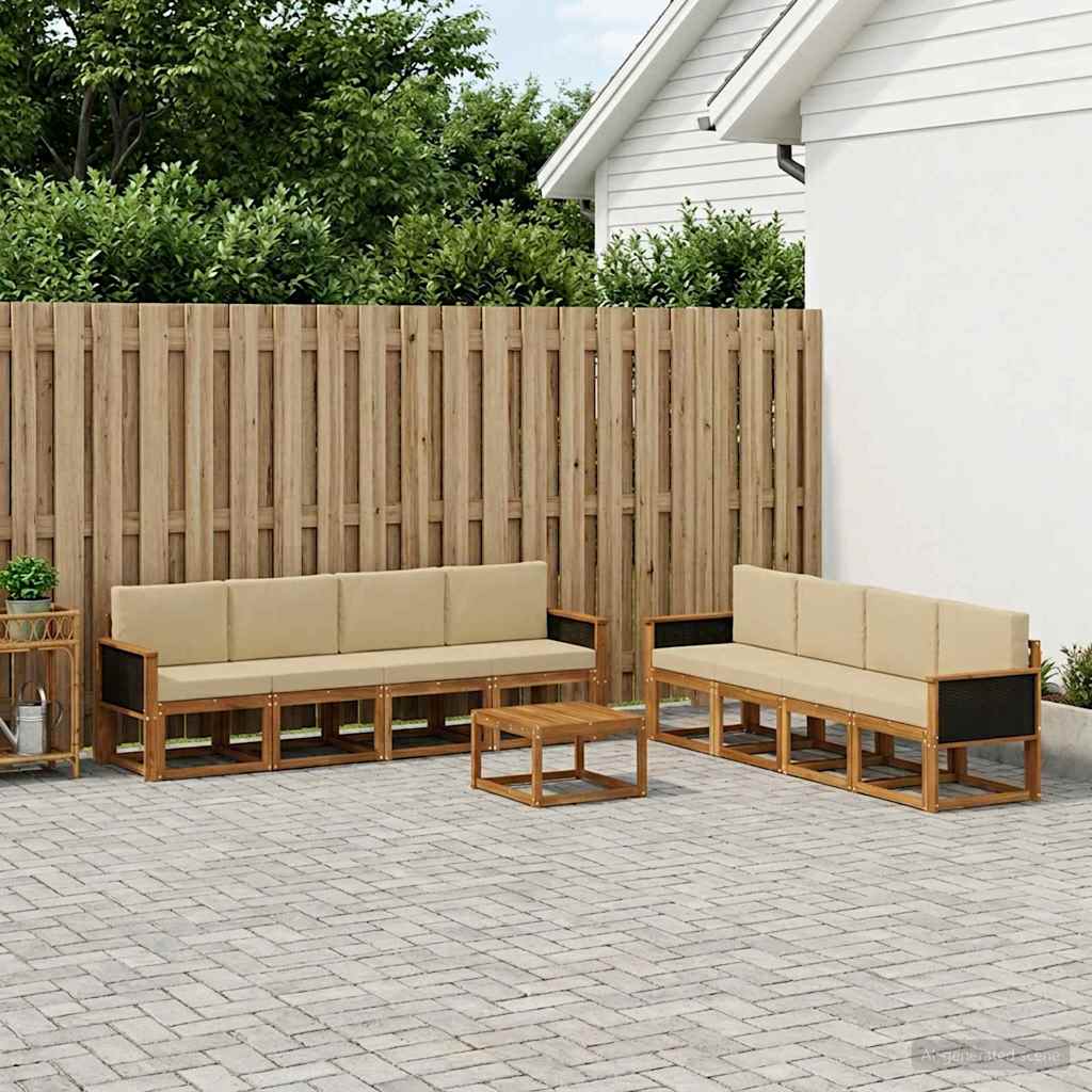 vidaXL Outdoor-Sofagarnitur mit Kissen 7 pcs
