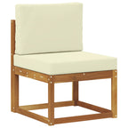 vidaXL Outdoor-Sofagarnitur 6 pcs Natur und Creme Massivholz Akazie