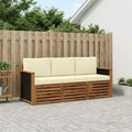 vidaXL Sofagarnituren mit Kissen 3 pcs Massivholz Akazie