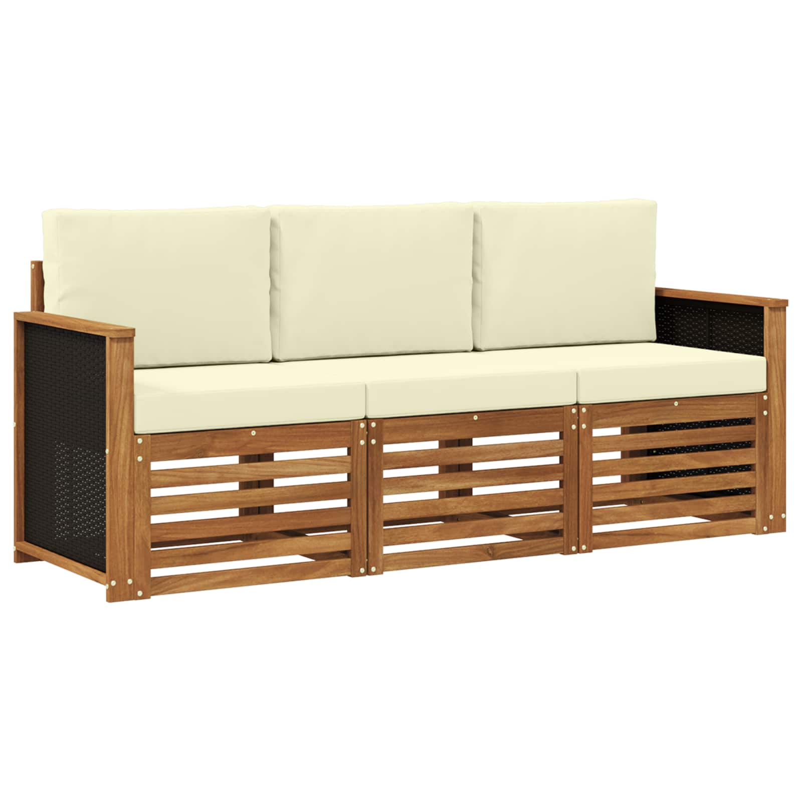 vidaXL Sofagarnituren mit Kissen 3 pcs Massivholz Akazie