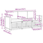 vidaXL Sofagarnituren mit Kissen 3 pcs Massivholz Akazie