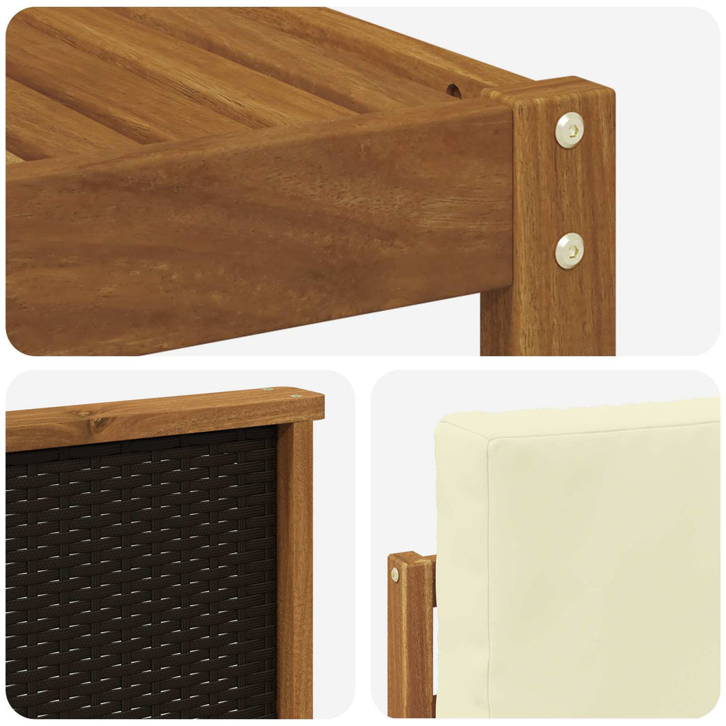 vidaXL Outdoor-Sofagarnitur 8 pcs Natur und Creme Massivholz Akazie