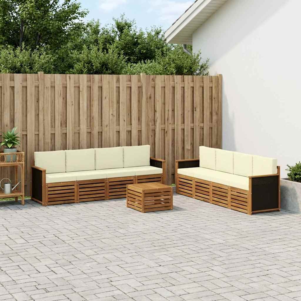 vidaXL Sofagarnituren mit Kissen 9 pcs Massivholz Akazie
