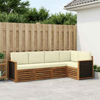 vidaXL Ecksofa Set mit Kissen 4 pcs Natur und Creme