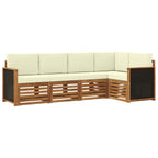 vidaXL Ecksofa Set mit Kissen 4 pcs Natur und Creme