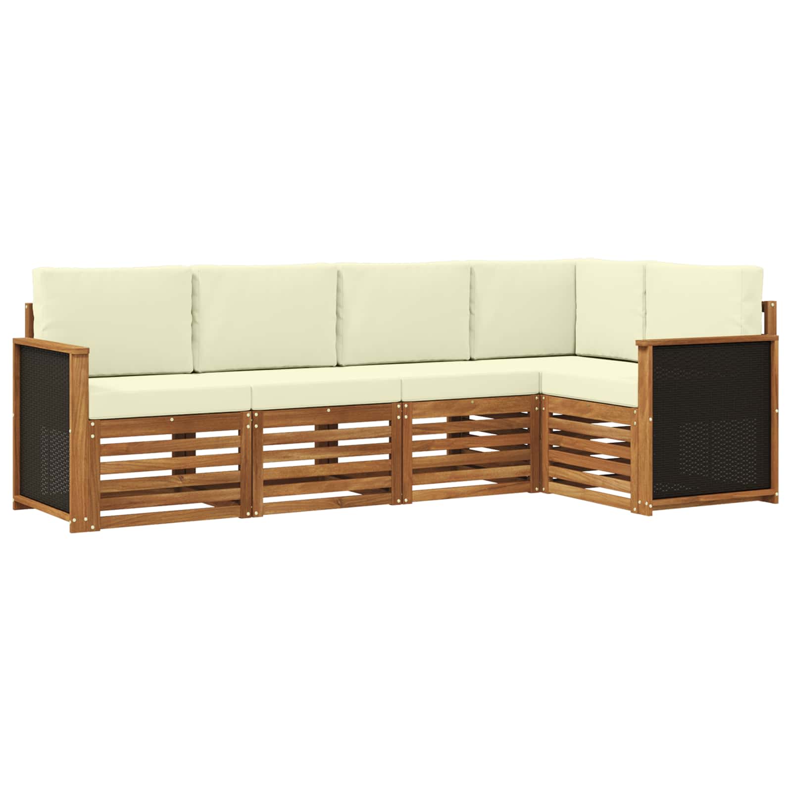 vidaXL Ecksofa Set mit Kissen 4 pcs Natur und Creme