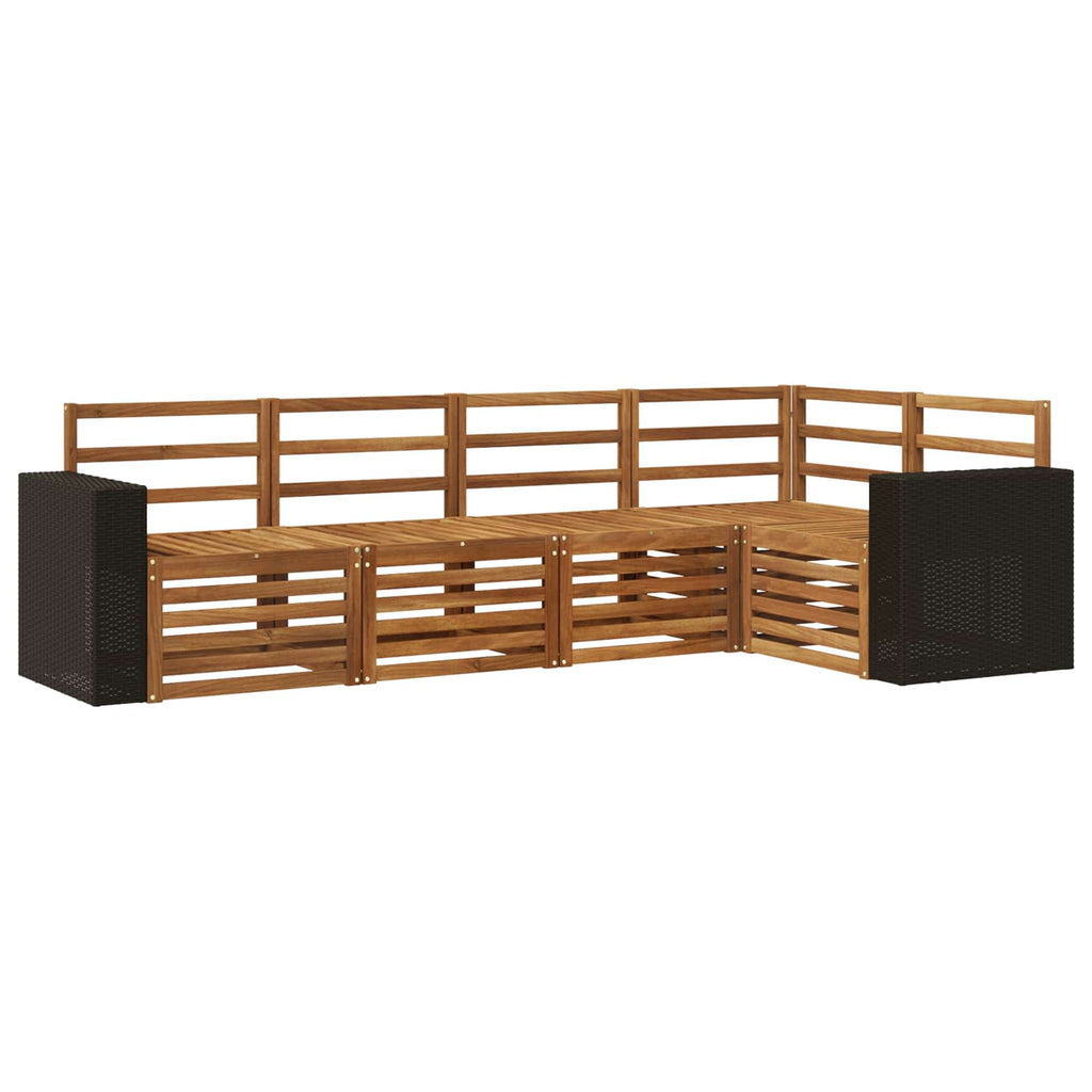 vidaXL Ecksofa Set 5 pcs Natur Massivholz Akazie