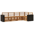 vidaXL Ecksofa Set 5 pcs Natur Massivholz Akazie