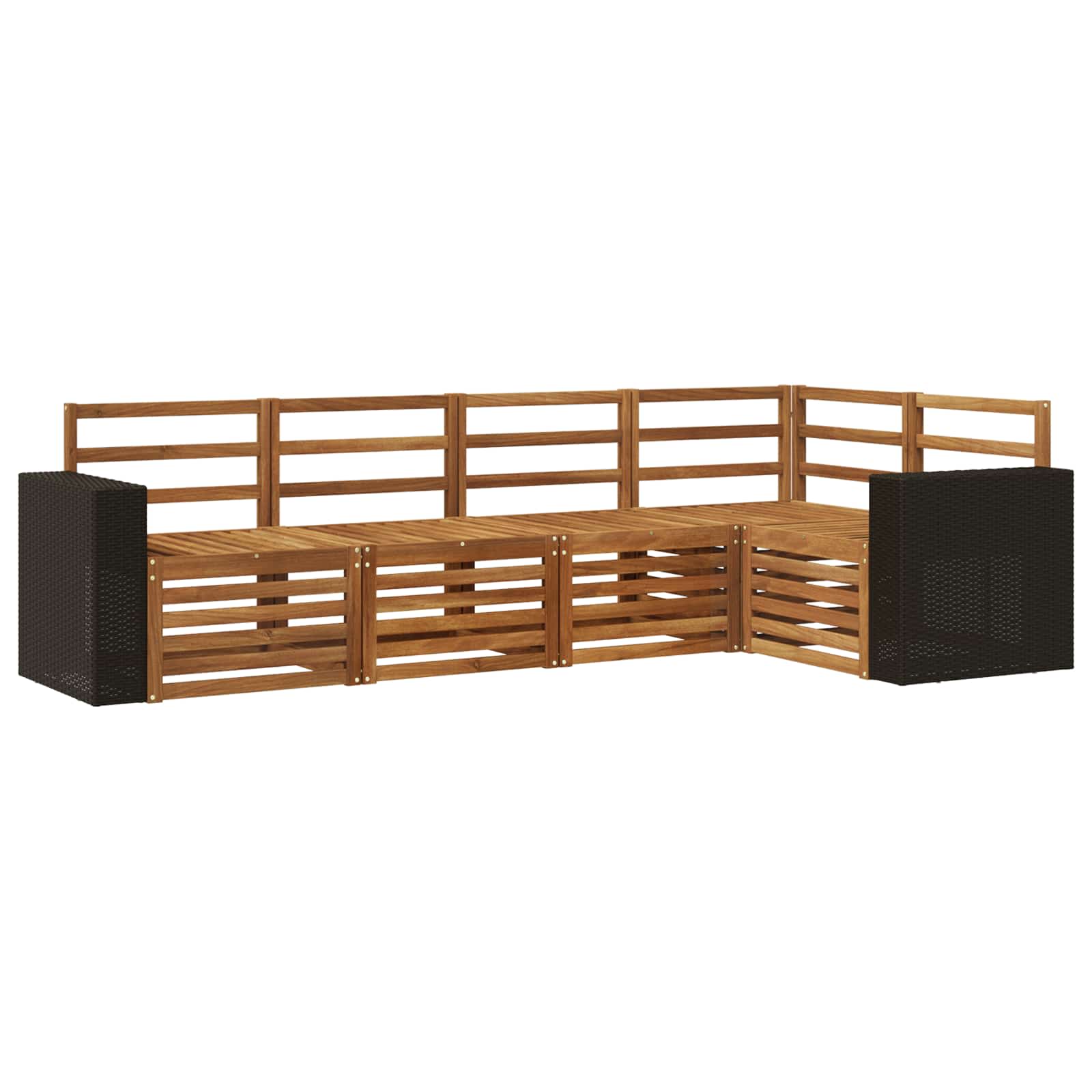 vidaXL Ecksofa Set 5 pcs Natur Massivholz Akazie