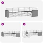 vidaXL Ecksofa Set 5 pcs Natur Massivholz Akazie