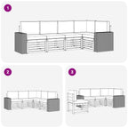 vidaXL Ecksofa Set 5 pcs Natur und Anthrazit Massivholz Akazie