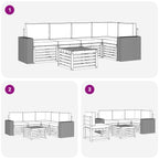 vidaXL Ecksofa Set mit Kissen 6 pcs Natur und Creme Massivholz Akazie