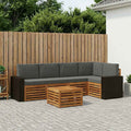 vidaXL Ecksofa Set 6 pcs Natur und Anthrazit Massivholz Akazie