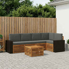 vidaXL Ecksofa Set 6 pcs Natur und Anthrazit Massivholz Akazie